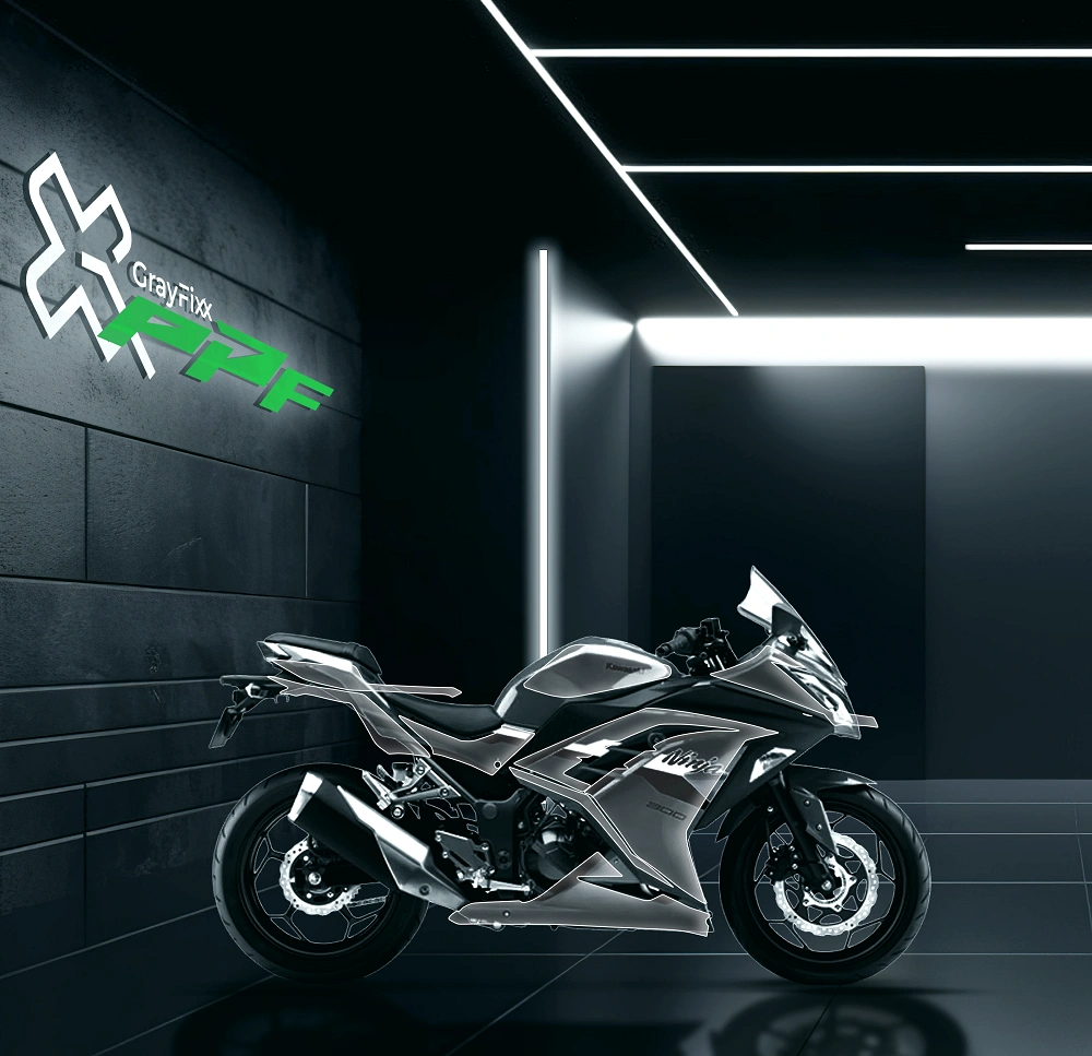 Pre Cut PPF For Ninja 300 | 7.5 Mil Clear Gloss TPU Paint Protection Film | Ninja 300 PPF
